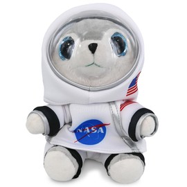 DolliBu Big Eye Wolf Astronaut Plush Toy - Super Soft Wild Life Astronaut Stuffed Animal with Space Helmet and NASA Astronaut Suit, Spaceman Doll Decor for Girls and Boys - 8 Inch