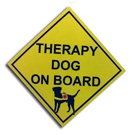 COOLHUBCAPS Reflective Service Dog On Board Auto Magnet (Therapy Dog)