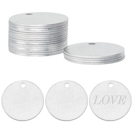 BENECREAT Pack of 30 Stamping Blanks Aluminium Blank Pendant for Bracelet Earring Pendant Charms Dog Tags 1.18 Inches (3 cm), Round Shape, 1.3 mm Thick