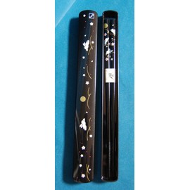 Ryu Mei 058016 Rabbit Japanese Chopstick Box and Set, Black