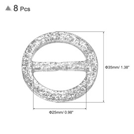 QUARKZMAN Pack of 8 Plastic T-Shirt Clips 25 mm Round Blink Resin Scarf Ring Buckle Fashion Bow Circle Clip for Women Silk Clothing Decoration (White), Plastic Resin