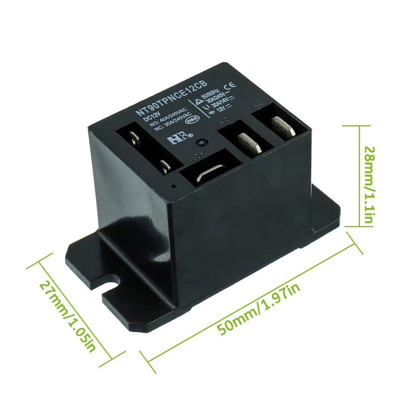 EPLZON NT90-DC12V-10X Power Relay DC 12V Coil 12 VDC 30A