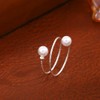 Uarein Pearl Statement Rings for Women Cute Double Pearls Open