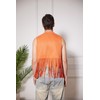 WDIRARA Men's Open Front Sleeveless Fringe Hem Party Club Jacket
