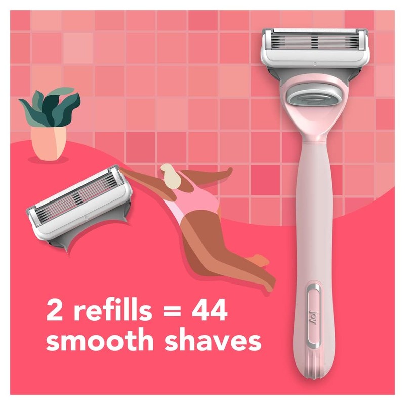 joy Razors for Women, 1 Handle, 8 Razor Blade Refills,