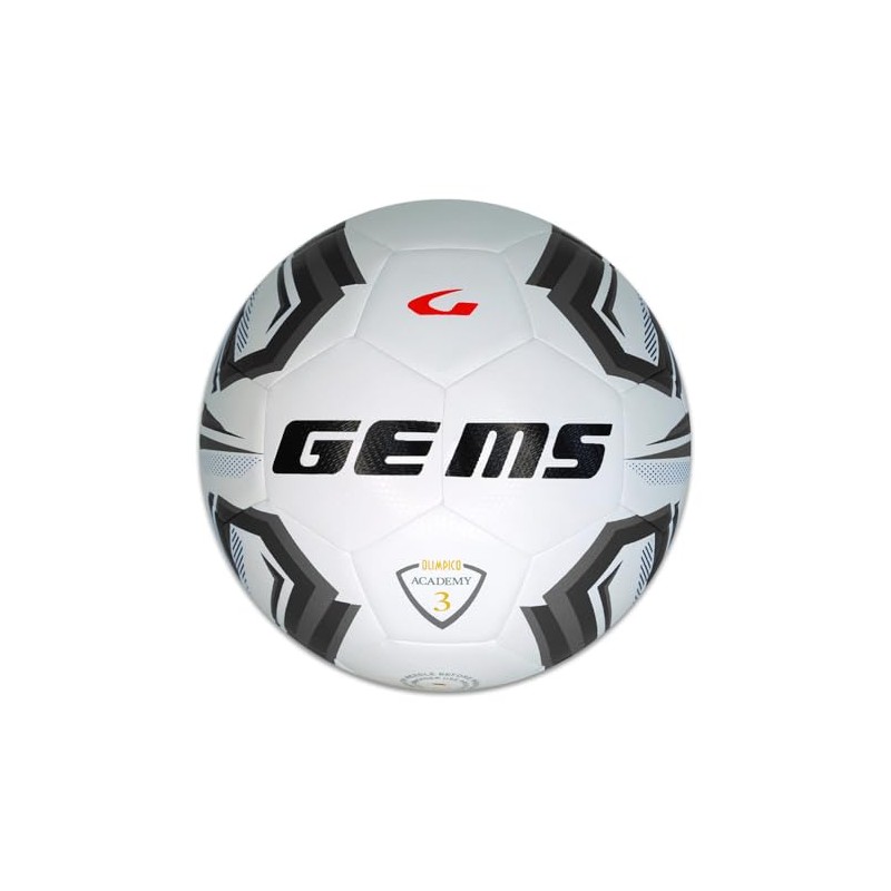 GEMS UN07-0310 OLIMPIC Academy Football, Football, Futsal, White/Black, Size 3