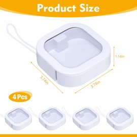 Prudiut 4Pack Hair Tie Organizer Boxes, Portable Travel Containers Storage Box, Stackable Hair Accessory Storage, Desktop Small Items Dispenser, Hair Tie Holder Clip Organizer for Girls(White)