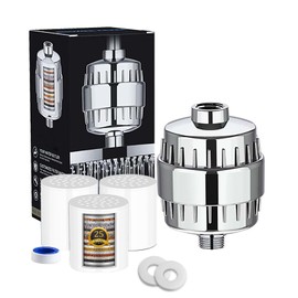 Filtro de Ducha Agua Universal de 25 Etapas, Incluye 3 Cartuchos de Filtro Reemplazable, Filtro Regadera, Purificador de Agua para Elimina Cloro/Impurezas Olores, para todos los cabezales de ducha.