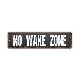 No Wake Zone Metal Street Sign Plaque