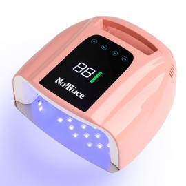NailFace 96W Rechargeable UV LED Nail Lamp UV Light for Gel Nails Cordless Nail Lamp Nail Dryer with 42 Beads Smart Sensor & Metal Base (Pink)