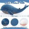Tezituor 43.3 inch Giant Whale Stuffed Animal, Large Realistic Blue