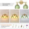 Shenmoyl Bathroom Light Fixtures, 2-Light Brass Vanity Wall Light Over