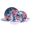 Webbylee 12 Piece Melamine Dinnerware Set,Unbreakable Plates and Bowls with