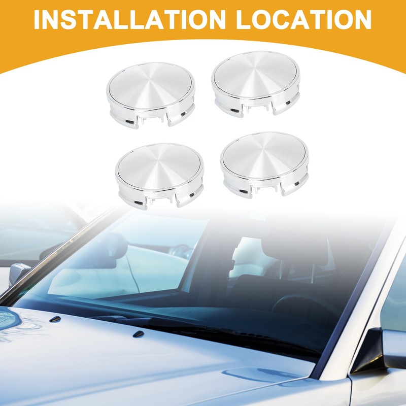 Partuto 4 Pcs 62mm Universal Wheel Hub Caps - ABS