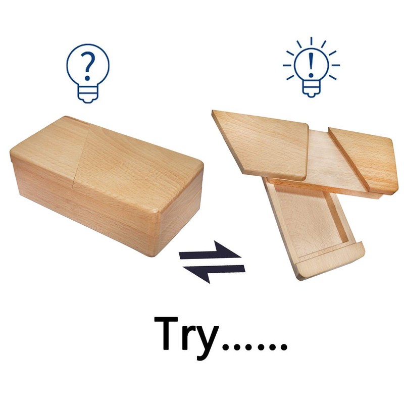 DC-BEAUTIFUL Impossible Puzzle Box 3D Brain Teaser Toy, Original Color