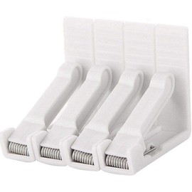 Black Duck Brand Plastic Tablecloth Clamp Holders - Spring-Loaded Clips (8, White)