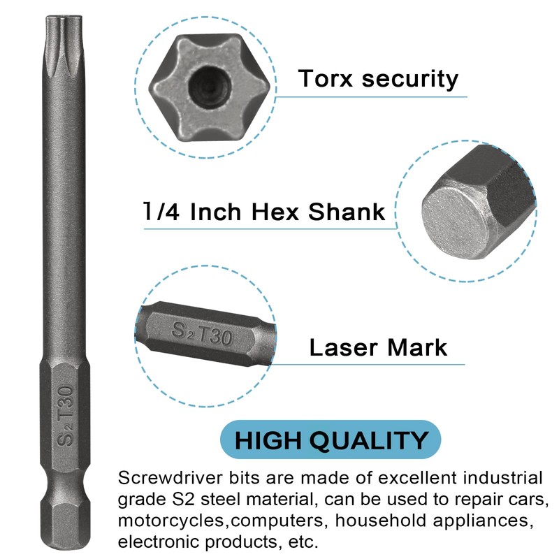 Torx Bit Set Hakkin 11Pcs Security Torx Bit Set 1/4”
