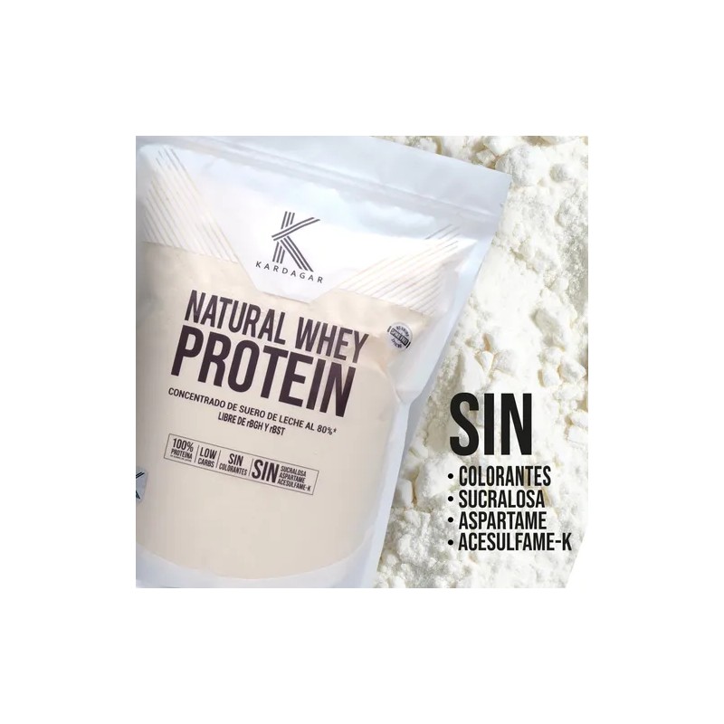 Kardagar Natural Whey Protein, Sin Sabor Bolsa 1 Kg