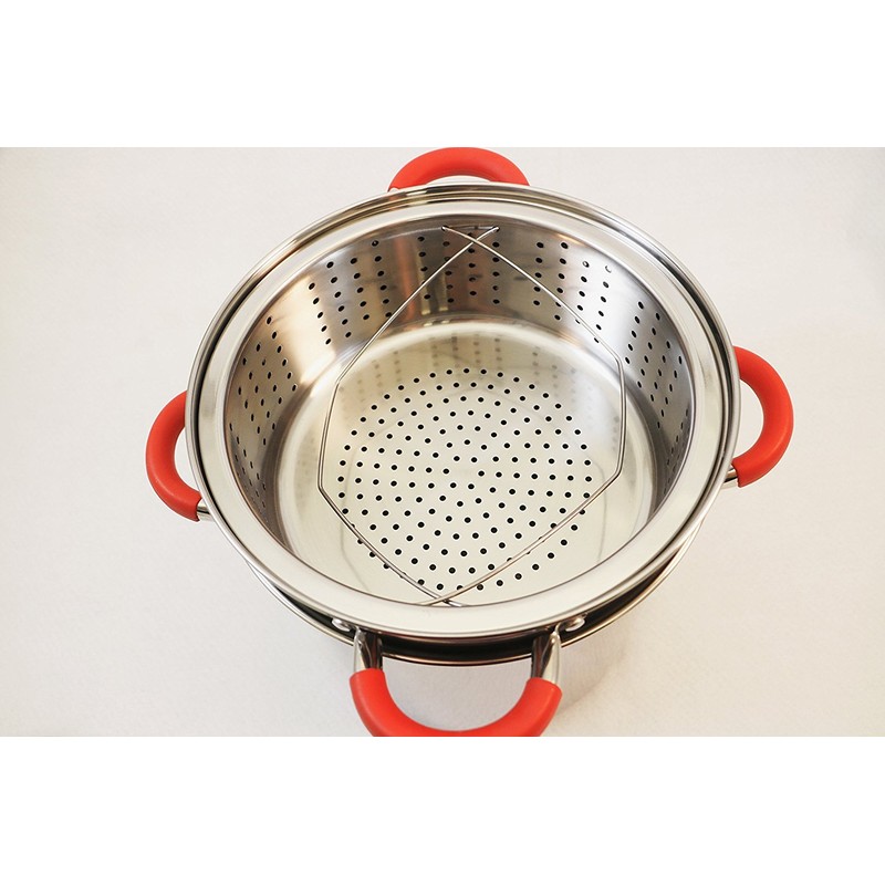 ExcelSteel 8 Qt Multifunction Stainless Steel Pasta Cooker with Encapsulated