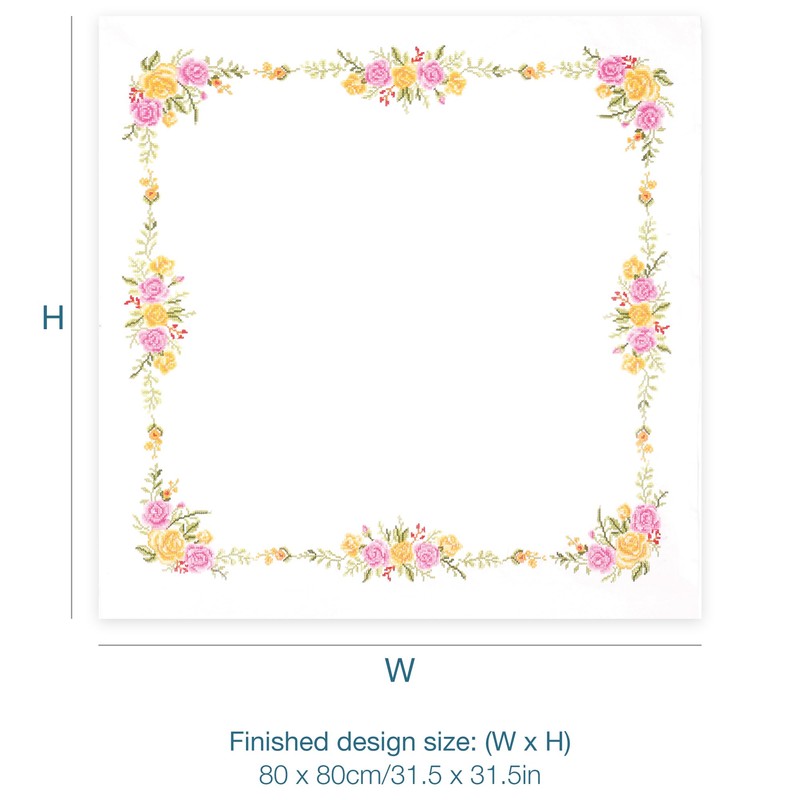 Trimits Printed Cross Stitch Kit - Tablecloth - Includes, Printed