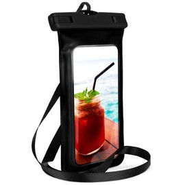 ONEFLOW wasserdichte Handy-Hülle für Nubia Focus 5G | Touch- & Kamera-Fenster + Armband und Schlaufe zum Umhängen, Schwarz (Ocean-Black)