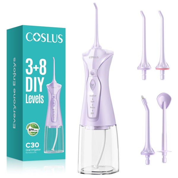 COSLUS COSLUS Water Dental Flosser Pick for Teeth: 4 Modes