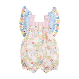 Mud Pie Toddler Tassel Gauze Bunny Romper, 3-6M
