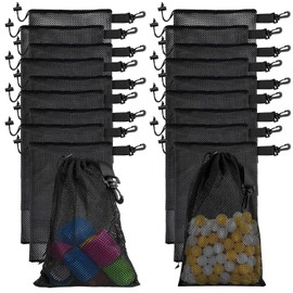Riuog 20 PCS With Clips Mesh Drawstring Bags, Portable Nylon Storage Bags for toy,Sports Storage,Outdoor activities etc. (5.9x7.9in)