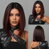16 Inch Short Straight Bob Wigs Black Ombre Red Straight