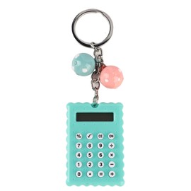 Cute Key Chain, Candy Color Calculator Key Ring Chain, Cute Mini Bag Decor for Kids Women Gift, PVC Mini Calculator Keyring 5.5 X 4 X 0.7 Cm (Green)