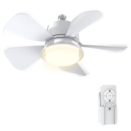 vilicert Socket Fans Light with Remote, Small Ceiling Fans with Lights, 3 Colors LED Ceiling Fans, 3000K-6000K, Modern Ceiling Fan with Light, Fans for Bedroom, Kitchen