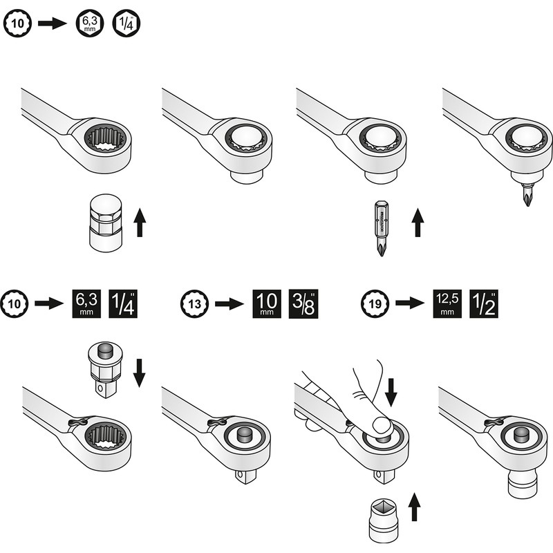 MATADOR Adaptor for Ratchet Spanner 6.3 (1 / 4) -