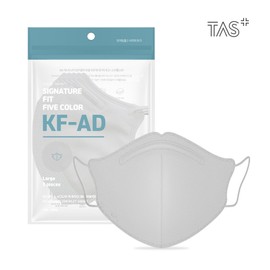 TAS Plus TAS Mask KF-AD Signature Fit Bird Beak Type Droplet Blocking Mask Large 5 Pieces 50 Sheets, White / 타스플러스 TAS 마스크 KF-AD 시그니처핏 새부리형 비말차단 마스크 대형 5개입 50매, 화이트