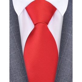 Branduce Mens Classic Red Ties for Men Wedding Tuxedo Business Formal Necktie Solid Silk Woven Tie (TA02-01)