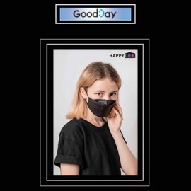 FLEXMON FLEXMON (Pack of 20) Korea Black Disposable KF94 Face Masks 4-Layer Filters Breathable Comfortable Protection, Protective Nose Mouth Covering Dust Mask Made in Korea