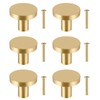 JIZZU 6 Pcs Solid Brass Gold Drawer Knobs [20 *