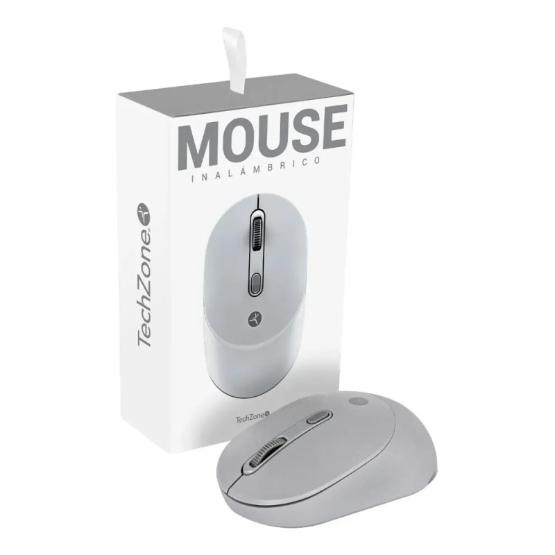 Mouse Techzone Inalámbrico Click Silencioso 1600 Dpi Gris Gris