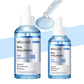 Wellage Real Hyaluronic Blue Ampoule 100ml+60ml Quick Dry 100ml+60ml / 웰라쥬 리얼 히알루로닉 블루 앰플 100ml+60ml 속건조 100ml+60ml