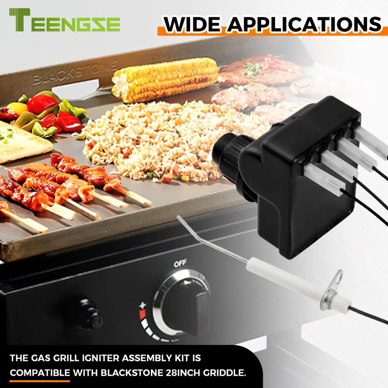 TEENGSE Grill Igniter Assembly Kit, Gas Grill Spark Generator, Electronic
