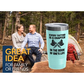 Tattoo Artist Teal Edition Viking Tumbler 20oz - Every tattoo is a chapter - Tattoo Gifts Tipping Skin Deep Ink Tattoo Lover Tattooing Tattooist