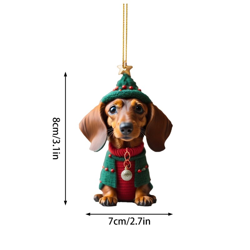 Dachshund Christmas Ornament 2024, Dachshund Christmas Decorations,Outdoor Christmas Tree Decorations
