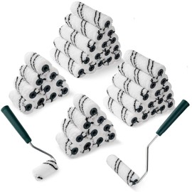 50 Pack 2 Inch and 4 Inch Microfiber Paint Roller Covers with 2pcs Anti Rust Metal Roller Frames, Professional Grade Painting Tools for Walls, Ceilings, Furniture