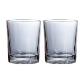 Gaolinci 2 Pcs Classic Clear Cylindrical Glass Mouthwash Cups, Bathroom Brushing Cup, 6 Oz