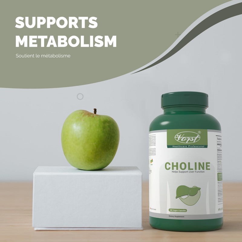 VORST Choline Bitartrate 410mg Per Serving 180 Vegan Capsules |