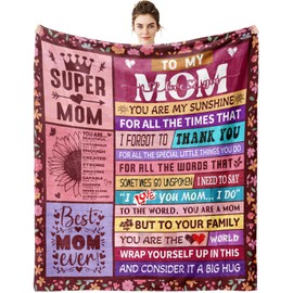 Lookio Chubba Mother's Day Birthday Gifts for Mom from Daughter Son, to My Mom Mothers Day Blanket, Mama Gifts for Moms, Blanket for Mom 60"x50"
