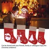 Christmas Stocking Decorative Cartoon Pattern Cuff Stocking Ornament for Tree