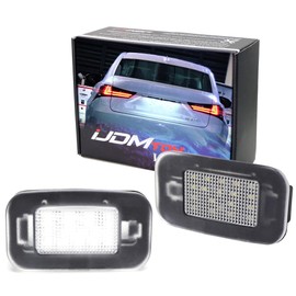 iJDMTOY OEM-Fit 3W Full LED License Plate Light Kit Compatible With Lexus 2014-2019 IS, 2014-2019 GS, 2015-2019 RC; Compatible With Toyota 2024-up Crown, Powered by 18-SMD Xenon White LED Diodes