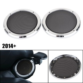 Unbranded Chrome Rear Speaker Grill Mesh Covers For Harley Road Glide Ultra FLTRU 16-19 US