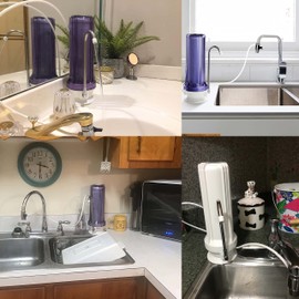 EZRODI Chrome Faucet Adapter Kit - Female M22x1 Thread with Aerator, Kitchen Faucet Diverter Attachment (3/8" O.D RO Tubing Outlet, One-Way Valve Kit)