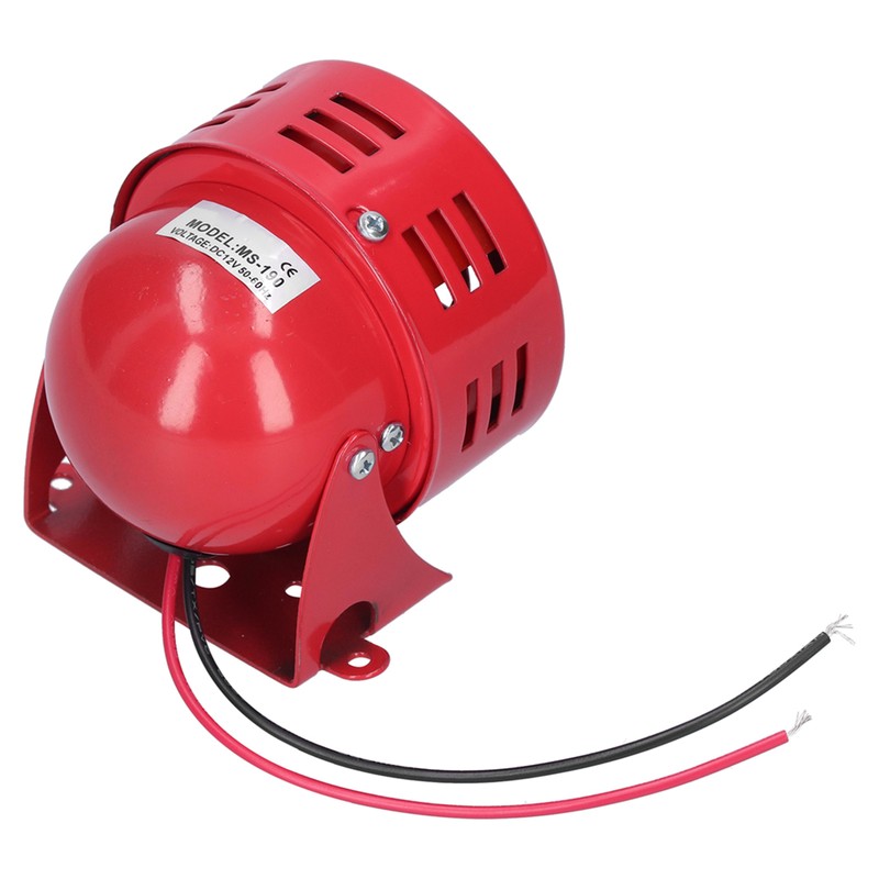 BERM Electric Motor Siren Alarm Mini Red Stainless Steel Shell